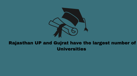 Rajasthan UP and Gujrat have the largest number of Universities
