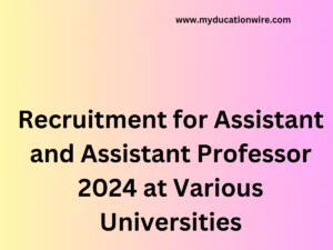 Recruitment for Assistant