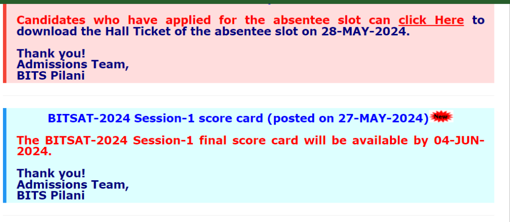 BITSAT Result