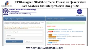 IIT Kharagpur 2024 Short Term Course