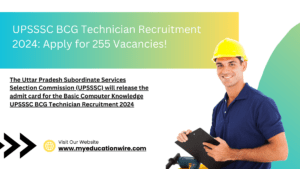 The Uttar Pradesh Subordinate Services Selection Commission (UPSSSC) will release the admit card for the Basic Computer Knowledge UPSSSC BCG Technician Recruitment 2024 ( credit goes to google)