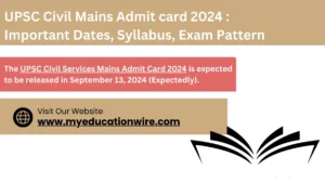 UPSC Civil Mains Admit card