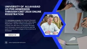 University of Allahabad UG Phd Admission Through CRET 2024 Online Registration