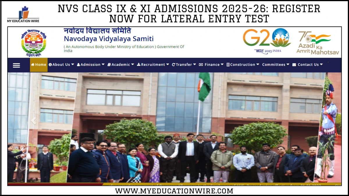 NVS Class IX & XI Admissions 2025-26