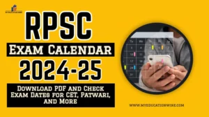 RPSC Exam Calendar 2024-25