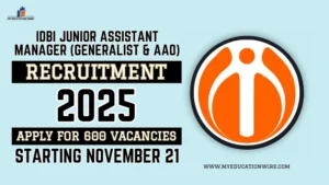 IDBI Junior Assistant Manager Recruitment 2025
