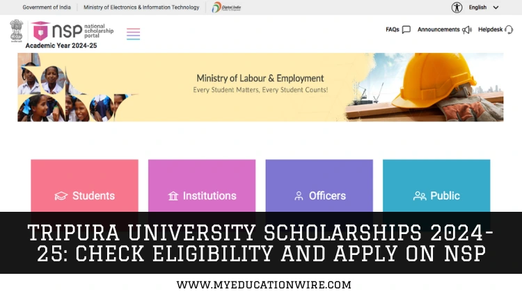 TRIPURA UNIVERSITY SCHOLARSHIPS 2024-25