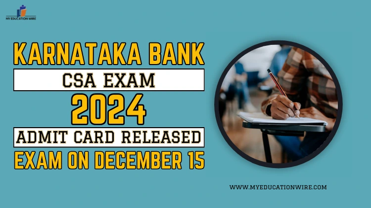 Karnataka Bank CSA Exam 2024