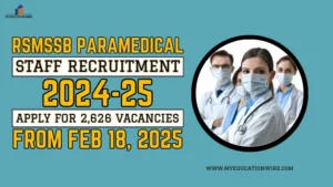 RSMSSB Paramedical Staff Recruitment 2024-25