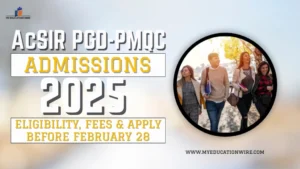 AcSIR PGD-PMQC Admissions 2025