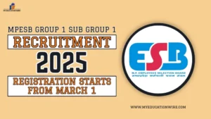 MPESB Group 1 Sub Group 1 Recruitment 2025