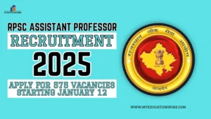 RPSC Assistant Professor Recruitment 2025