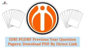 IDBI PGDBF Previous Year Question Papers