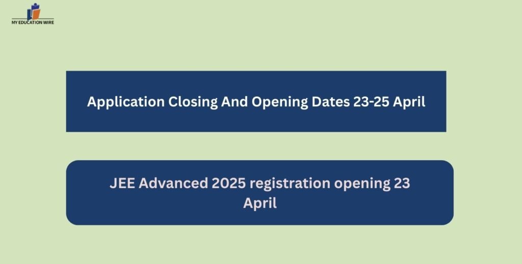 Application Closing And Opening Dates 23-25 April