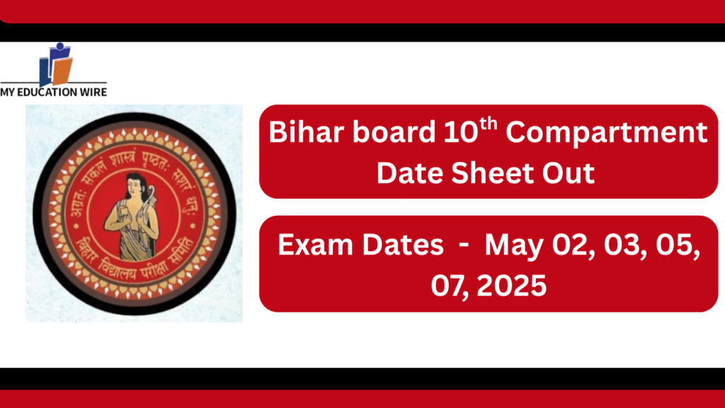 Bihar board 10th Compartment Date Sheet Out