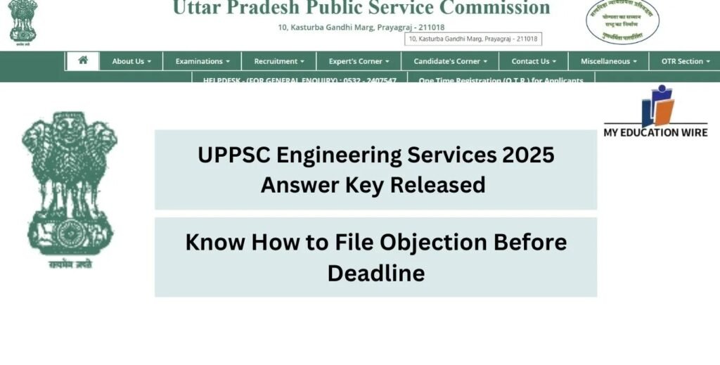 UPPSC CSES 2025 Answer Key Released