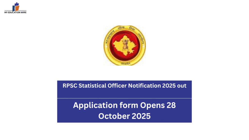 RPSC Statistical Officer Notification 2025 out