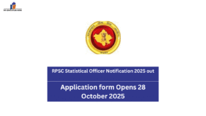 RPSC Statistical Officer Notification 2025 out