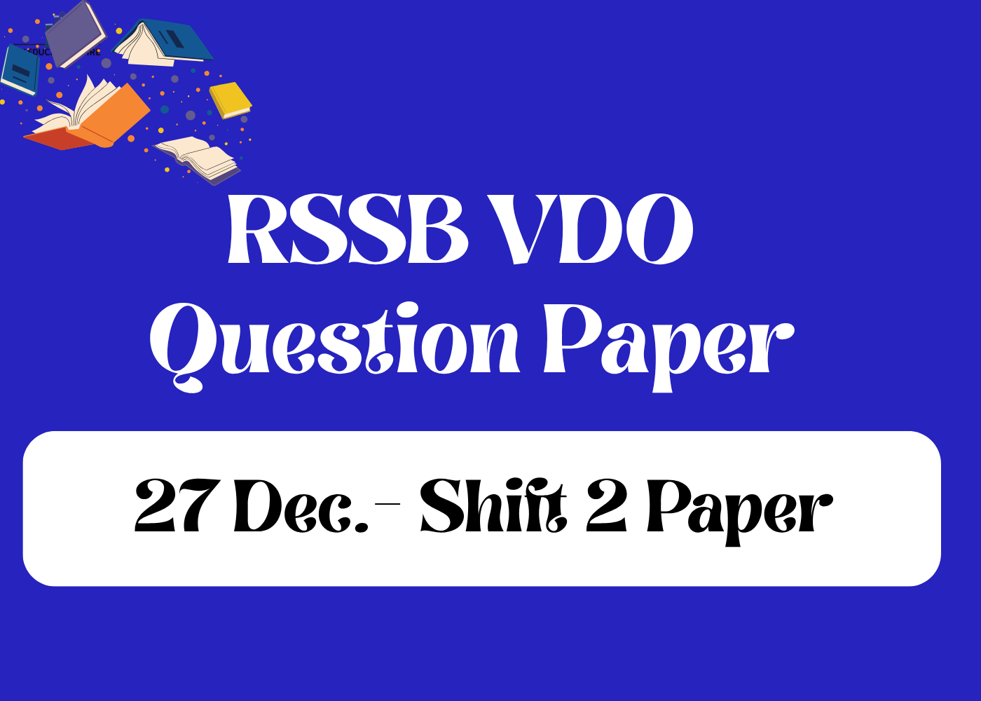 RSSB VDO Question Paper