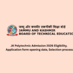 JK Polytechnic Admission 2026 Eligibility, Application form opening date, Selection process