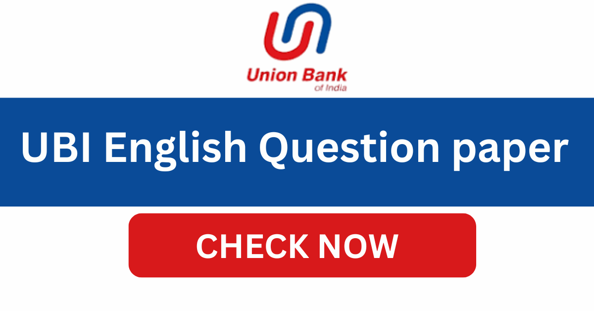 UBI English Question paper