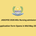 JKBOPEE 2026 MSc Nursing admission