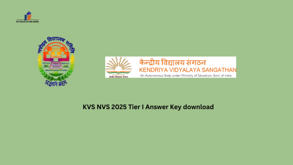 KVS NVS 2025 Tier I Answer Key download