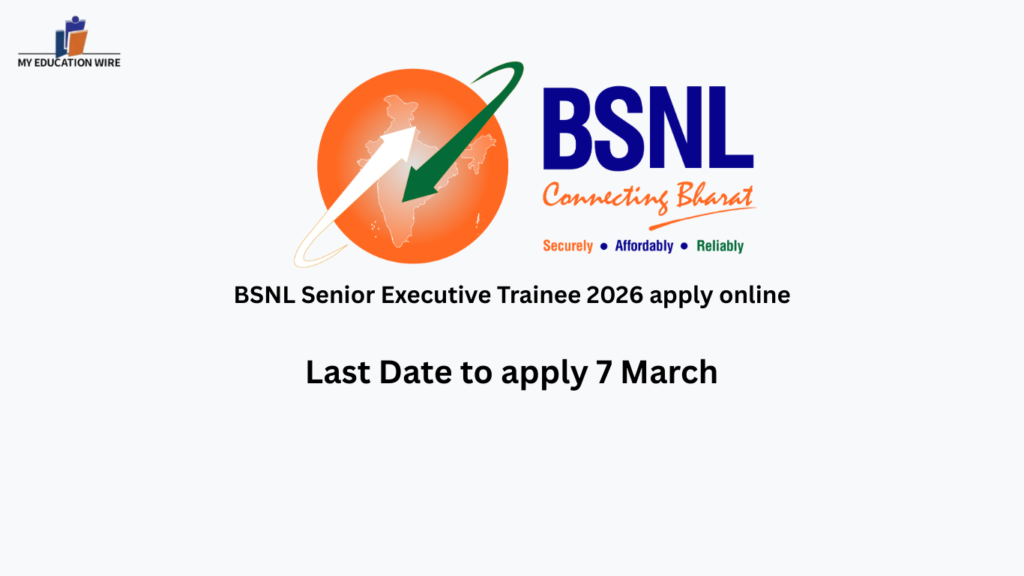 BSNL Senior Executive Trainee 2026 apply online