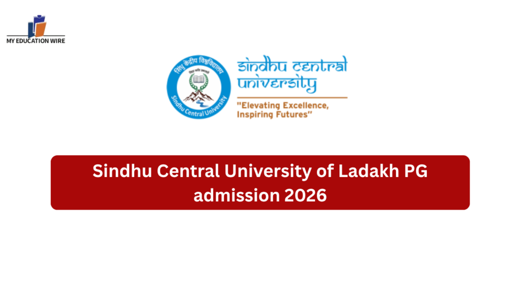 Sindhu Central University of Ladakh PG admission 2026