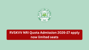 RVSKVV NRI Quota Admission 2026-27 apply now limited seats