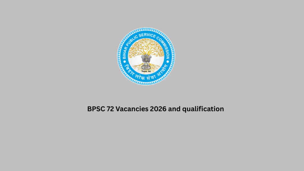 BPSC 72 Vacancies 2026 and qualification