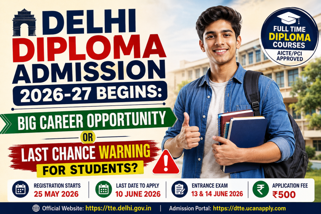 Delhi Diploma Admission 2026-27 Begins: Big Career Opportunity or Last Chance Warning for Students?