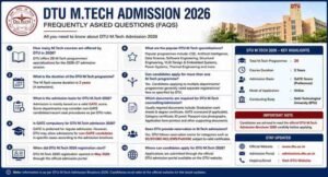 DTU MTech 2026 admission