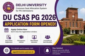 DU CSAS PG 2026 application form