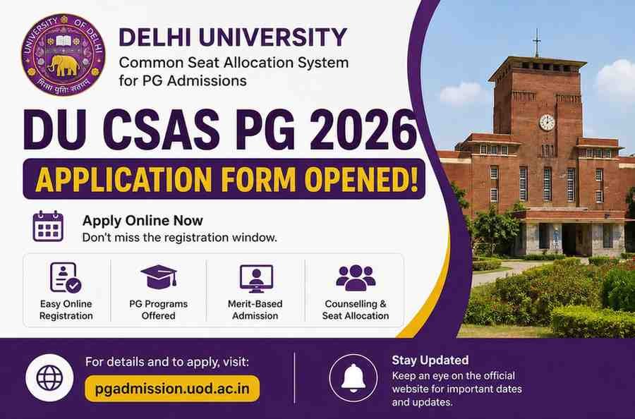 DU CSAS PG 2026 application form