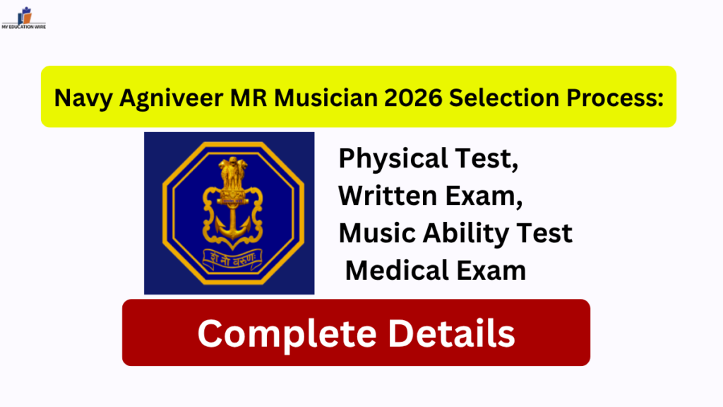 Navy Agniveer MR Musician 2026 Selection Process Physical Test, Written Exam, Music Ability Test & Medical Exam Complete Details