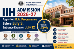 IIH Admission 2026-27: Apply for M.A. Programmes Before July 3, Entrance Exam on July 12