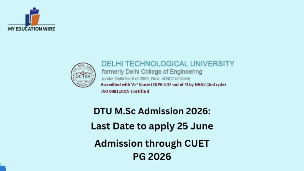 DTU MSc Admission 2026