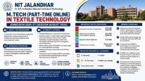 NIT Jalandhar MTech Online Part Time