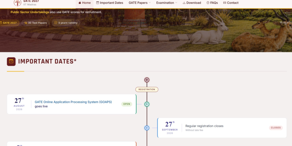 GATE Registration date changed