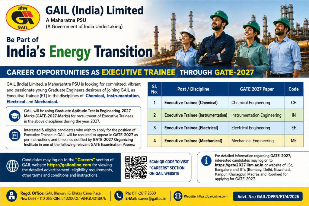 GAIL Executive Trainee Recruitment 2027