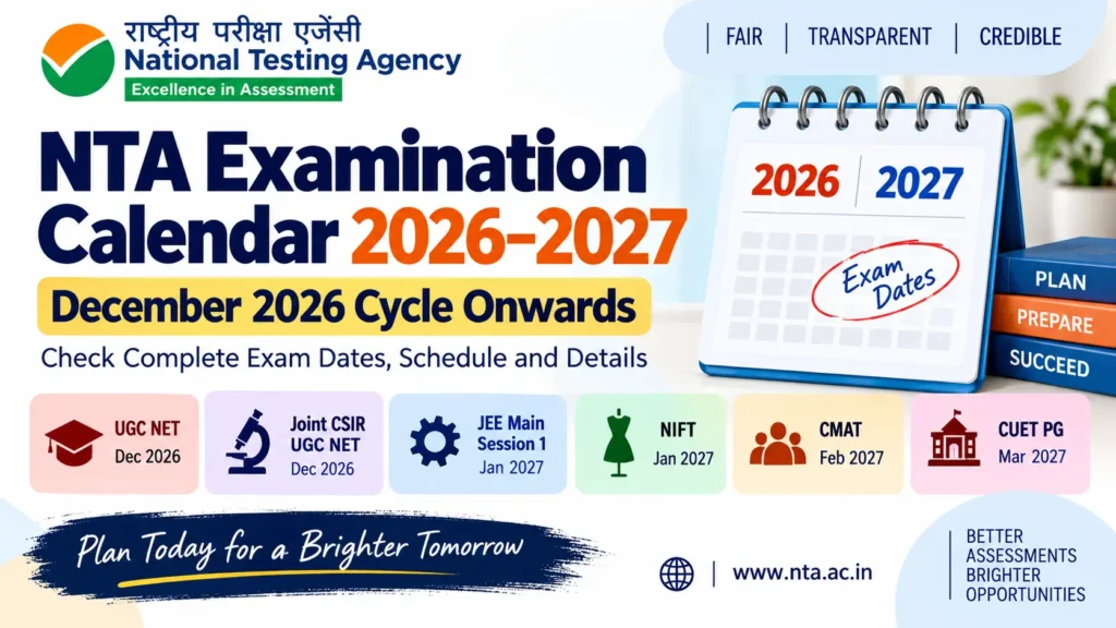 NTA Exam Calendar 2026–2027